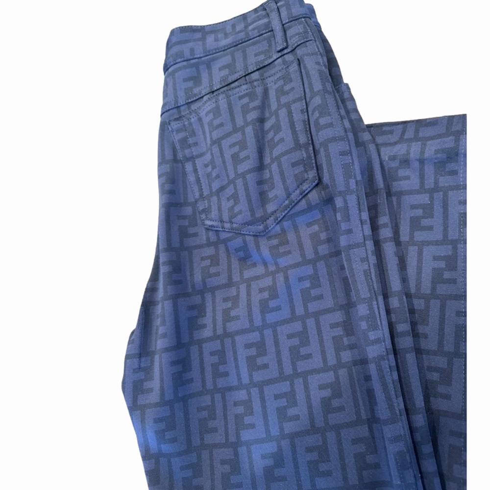 Vintage Fendi Roma Amor Zucca Monogram Navy/ Black Pants - Picture 6 of 6